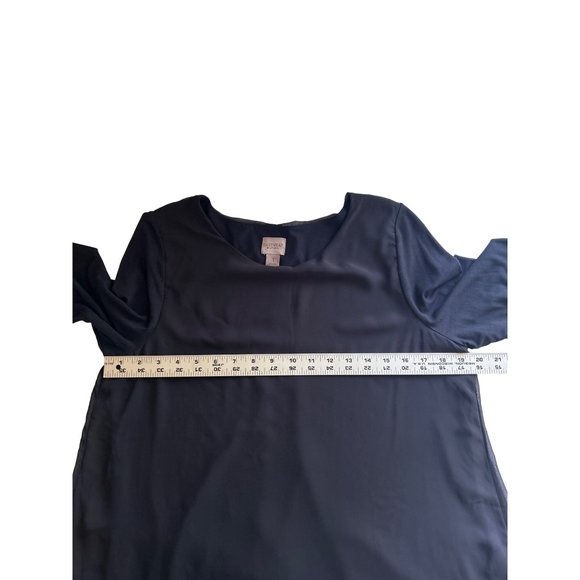 Chico’s Easywear Black 2 Layer Top With 3/4 Sleeves, Size 1(Medium) - Picture 6 of 7